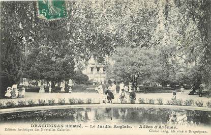 / CPA FRANCE 83 "Draguignan illustré, le jardin anglais, allées Azémar"