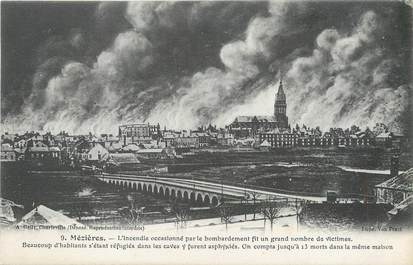 / CPA FRANCE 08 "Charleville Mézières, incendie occasionné par le bombardement"