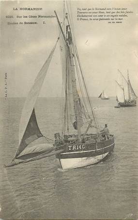 CPA FRANCE 14 "Bateaux sur les côtes normandes"