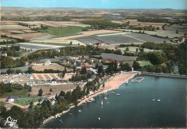 / CPSM FRANCE 21 "Lac de Pont, vue aérienne sur la plage et le camping"