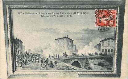 / CPA FRANCE 38 "Défense de Voreppe contre les autrichiens, tableau de A. Debelle"