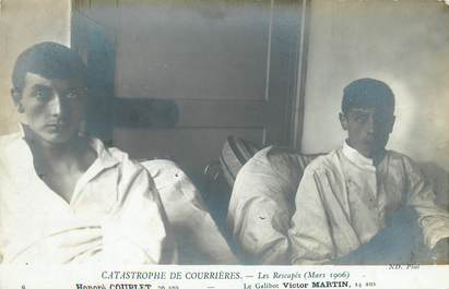 / CPA FRANCE 62 "Catastrophe de Courrières, les rescapés, mars 1906"