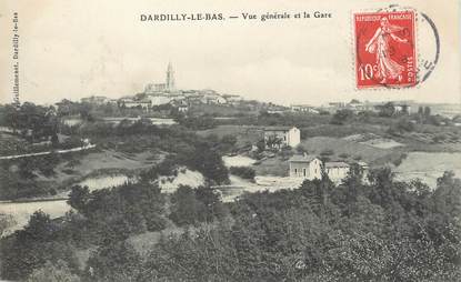 / CPA FRANCE 69 "Dardilly le bas, vue générale et la gare"