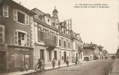 / CPA FRANCE 69 "Belleville sur Saone, l'hôtel de ville et postes et télégraphes"