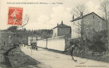 / CPA FRANCE 69 "Poule Les Echarmeaux, les villas"