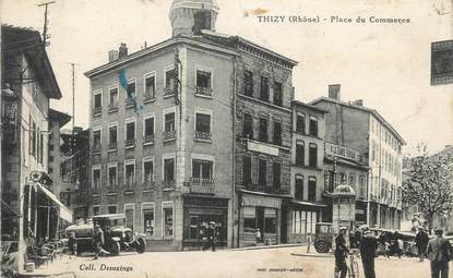 / CPA FRANCE 69 "Thizy, place du commerce"
