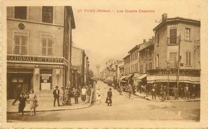 / CPA FRANCE 69 "Saint Fons, les quatre chemins"