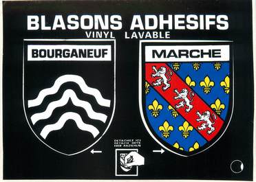 / CPSM FRANCE 23 "Bourganeuf" / BLASON ADHESIF