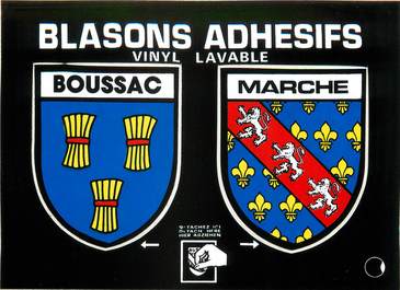 / CPSM FRANCE 23 "Boussac" / BLASON ADHESIF