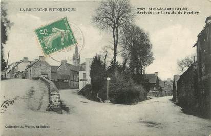 CPA FRANCE 22 "Mur de Bretagne, arrivée par la route de Pontivy"