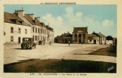 CPA FRANCE 22 "Pluvigner, la place et la mairie"