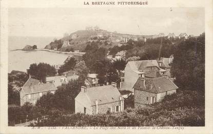 CPA FRANCE 22 "Val André, la plage côté Nord et les falaises de château Tanguy"