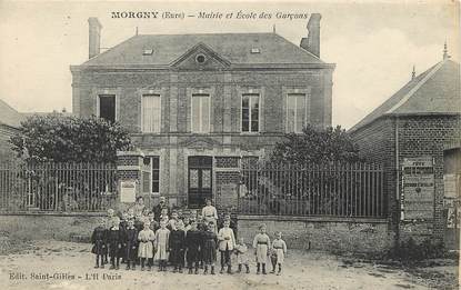 CPA FRANCE 27 "Morgny, mairie et Ecoles de garçons"