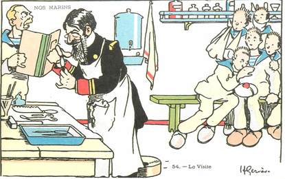 CPA ILLUSTRATEUR GERVESE "Nos marins, la visite"