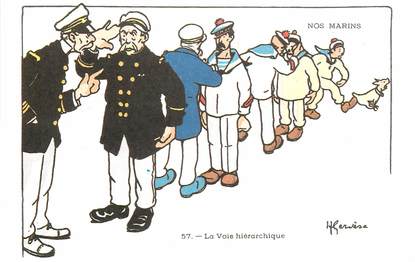 CPA ILLUSTRATEUR GERVESE "Nos marins, la voie hiérarchique"