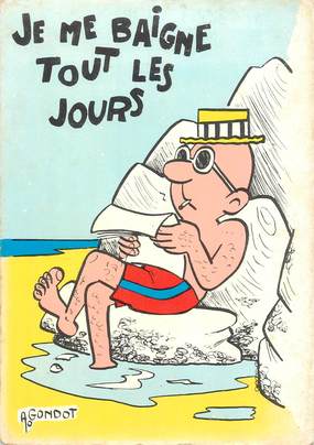 CPSM ILLUSTRATEUR GONDOT "Je me baigne tous les jours"