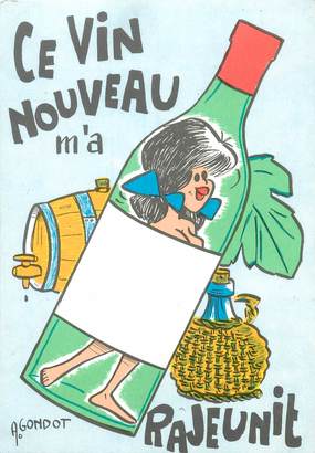 CPSM ILLUSTRATEUR GONDOT "ce vin nouveau m'a rajeunit"