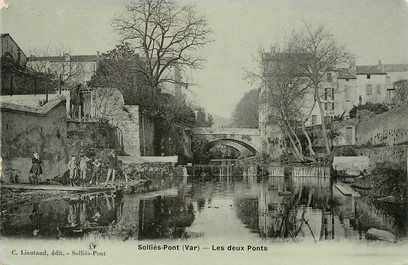 / CPA FRANCE 83 "Solliès Pont, les deux ponts"