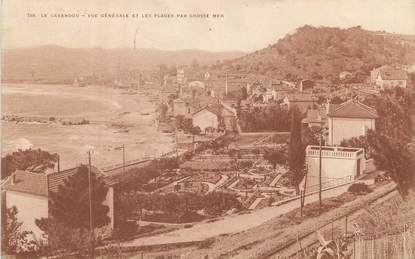 / CPA FRANCE 83 "Le Lavandou, vue générale et les plages par Grosse mer"