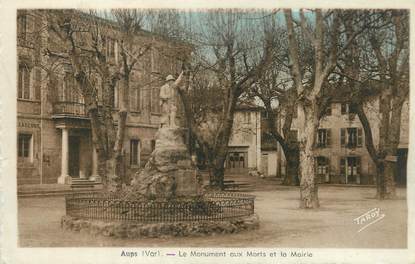 / CPA FRANCE 83 "Bandol, le monument aux morts et la mairie"