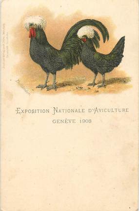  CPA SUISSE "Genève, exposition nationale d'aviculture" / COQ