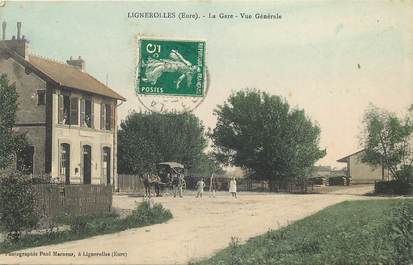 CPA FRANCE 27 "Lignerolles, la gare"