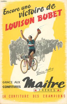  CPA   PUBLICITE   /  La confiture des Champions / CYCLISME