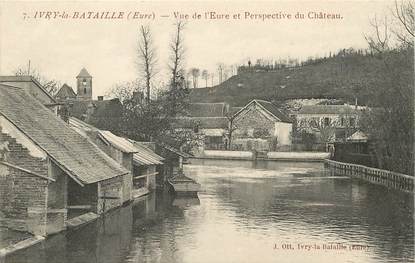 CPA FRANCE 27 "Ivry la Bataille, vue de l'Eure et perspective du chateau"