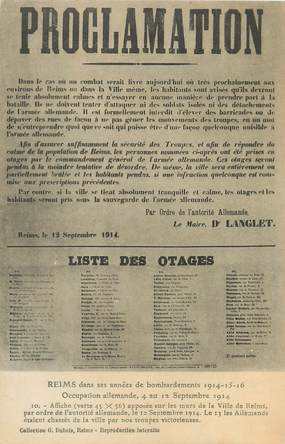 / CPA FRANCE 51 "Ville de Reims, Proclamation"