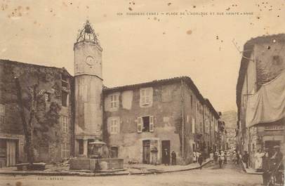 / CPA FRANCE 83 "Rougiers, place de l'Horloge et rue Sainte Anne"