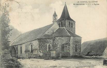 / CPA FRANCE 15 "Saint Amandin, l'église"