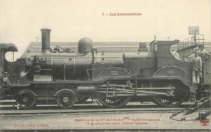 CPA TRAIN / LOCOMOTIVE "machine de la Cie de l'Ouest"