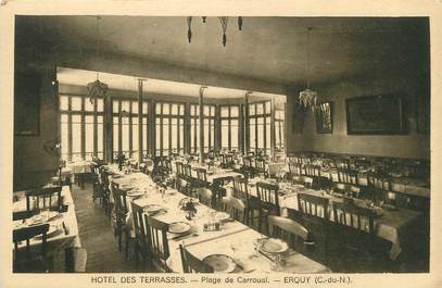 / CPA FRANCE 22 "Erquy, hôtel des terrasses, plage de Carroual"