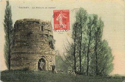 CPA FRANCE 27 "Tourny, le Moulin de pierre" / CARTE TOILÉE 