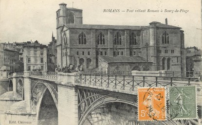 / CPA FRANCE 26 "Romans, pont reliant Romans à Bourg de Péage"