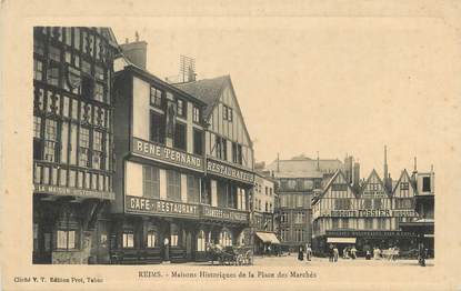 / CPA FRANCE 51 "Reims, maisons historiques de la place des marchés"