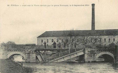 / CPA FRANCE 51 "Fismes, pont sur le Vesle détruit par le Génie Français"