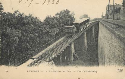 / CPA FRANCE 52 "Langres, la crémaillère au pont" / TRAIN