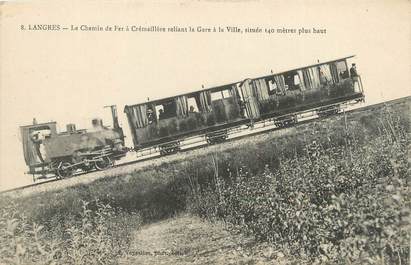 / CPA FRANCE 52 "Langres, le chemin de fer à crémaillère reliant la gare à la ville" / TRAIN