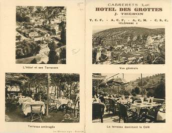 / CPA FRANCE 46 "Cabrerets, hôtel des Grottes" / LIVRET
