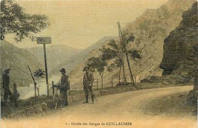 CPA FRANCE 06 "Guillaumes, entrée des Gorges" / CARTE TOILÉE 