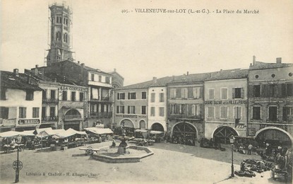 / CPA FRANCE 47 "Villeneuve sur Lot, la place du marché"