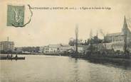49 Maine Et Loire / CPA FRANCE 49 "Châteauneuf Sur Sarthe, l'église et le cercle du liège"