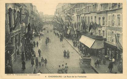 / CPA FRANCE 50 "Cherbourg, la rue de la Fontaine"