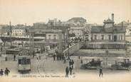 50 Manche / CPA FRANCE 50 "Cherbourg, le pont tournant" / TRAMWAY