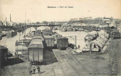 / CPA FRANCE 42 "Roanne, port du canal"