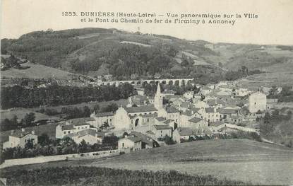 / CPA FRANCE 43 "Dunières, vue panoramique sur la ville et le pont de chemin de fer"