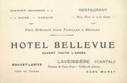 15 Cantal / CPA FRANCE 15 "Laveissière, hôtel Bellevue" / CARTE PUBLICITAIRE
