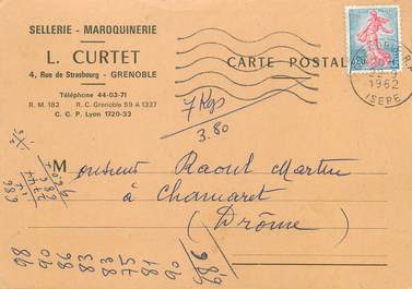 / CPA FRANCE 38 "Grenoble" / SELLERIE MAROQUINERIE / CARTE PUBLICITAIRE
