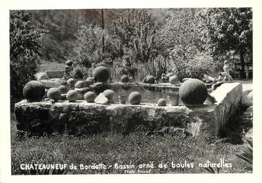 / CPSM FRANCE 26 "Châteauneuf de Bordette, bassin orné de boules naturelles" / DOS NON CP